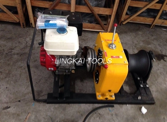 Petrol Driven 5 Ton High Speed Winch / Gasoline Powered Portable Capstan Winch